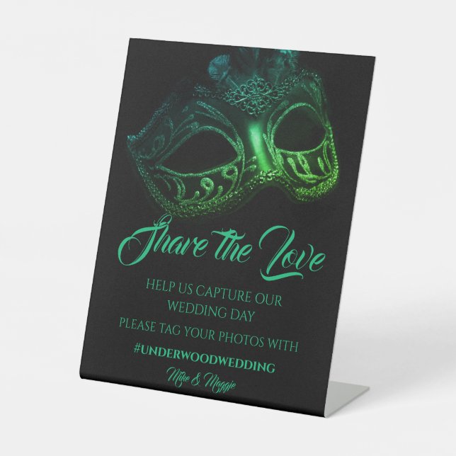 Elegant Evening Wedding Poster  Pedestal Sign (Front)