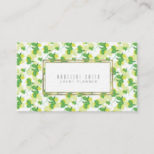 Elegant Event Planner Floral Florist Lemon Grey Business Card