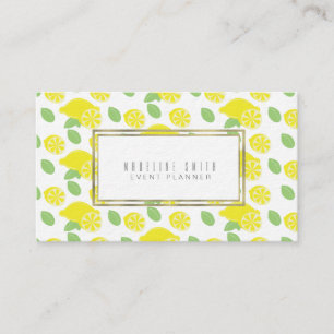 Elegant Event Planner Floral Florist Lemon Pattern Business Card