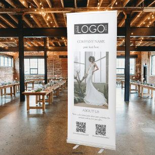 Elegant Event Planning Business Photo 2 QR Codes Retractable Banner