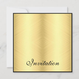Elegant Events Pale Yellow Gold Pattern Black Invitation