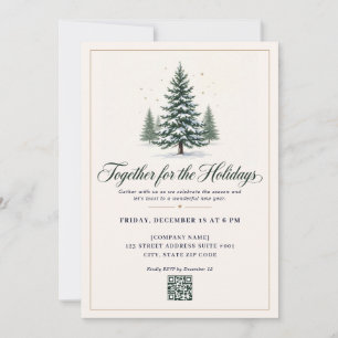 Elegant Evergreen Corporate Holiday Party Invitation