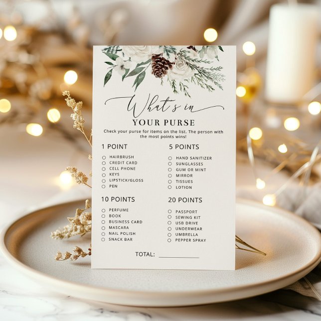 Elegant evergreen what's in your purse game (Creator Uploaded)