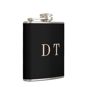 Elegant Executive DT Monogram Gold Presidential Hip Flask