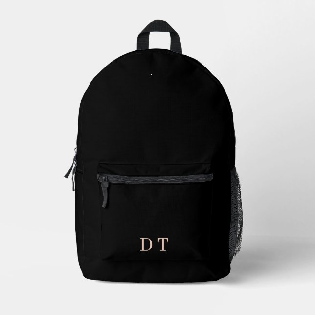Elegant Executive DT Monogram Gold Presidential Printed Backpack (Front)