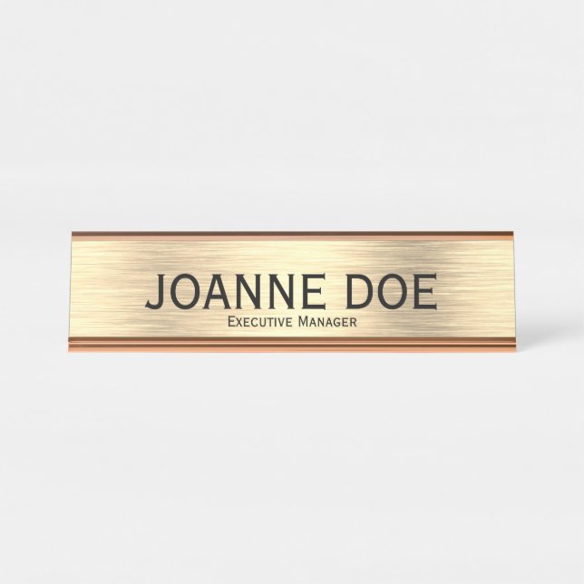 Elegant Executive Manager Desk Name Plate (Front)