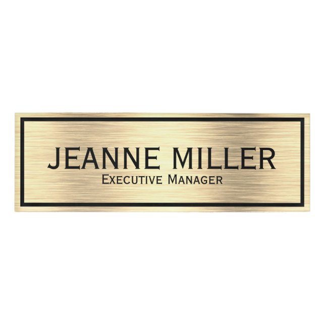 Elegant Executive Manager Name Tag (Front)