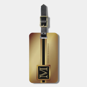Elegant Executive Style - Gold Metal monogram Name Luggage Tag