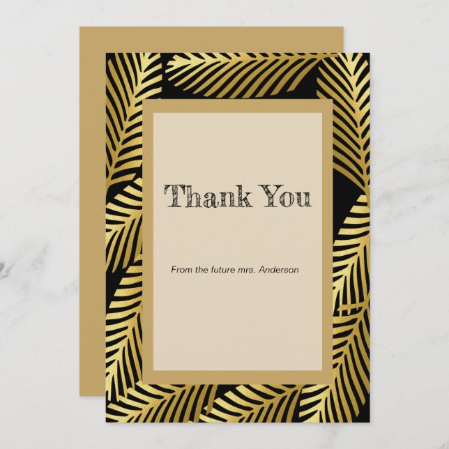 Elegant Exotic Golden Palm Leaves (Front/Back)