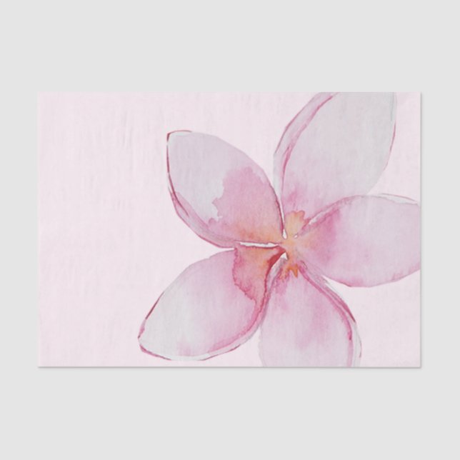 Elegant Exotic Hawaiian Plumeria Flower  Tissue Paper (Front)