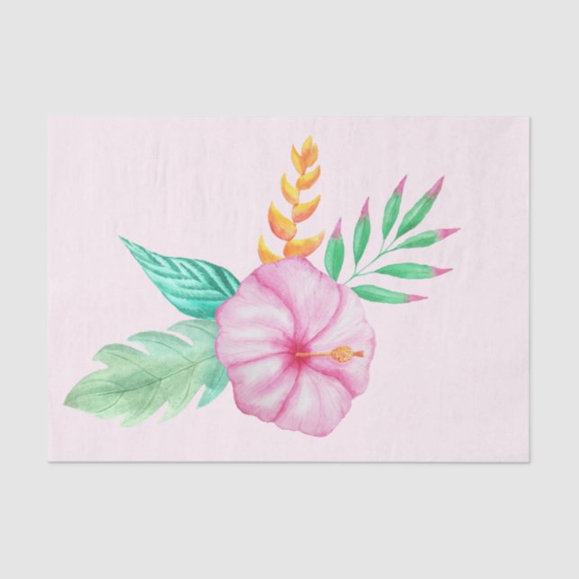 Elegant Exotic Hawaiian Tropical Bouquet Tissue Paper (Front)
