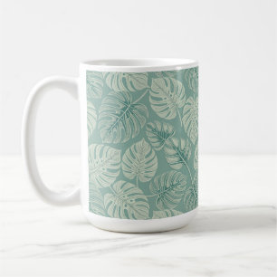 Elegant Exotic Painted Monsteras Coffee Mug