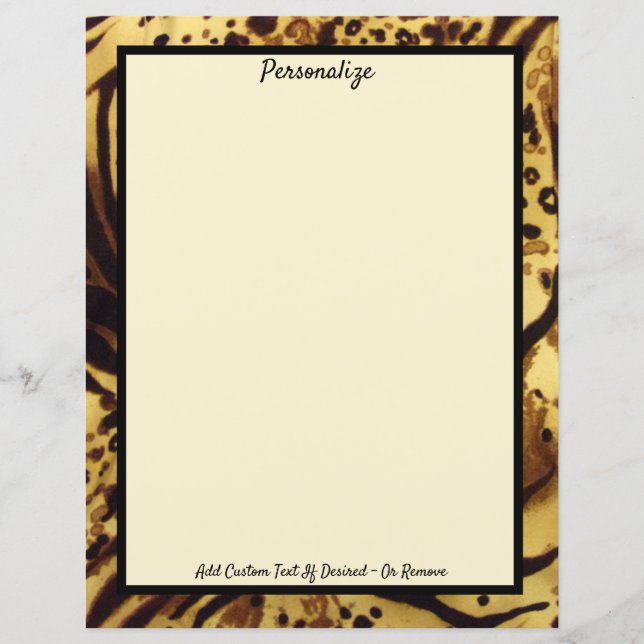 Elegant Exotic Tiger Skin Wild Animal Stationery (Front)