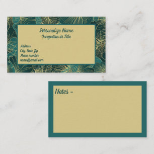 Elegant Exotic Tropical Teal Foliage  Business Card