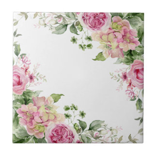 Elegant Exquisite Art Nouveau Floral Design Tile