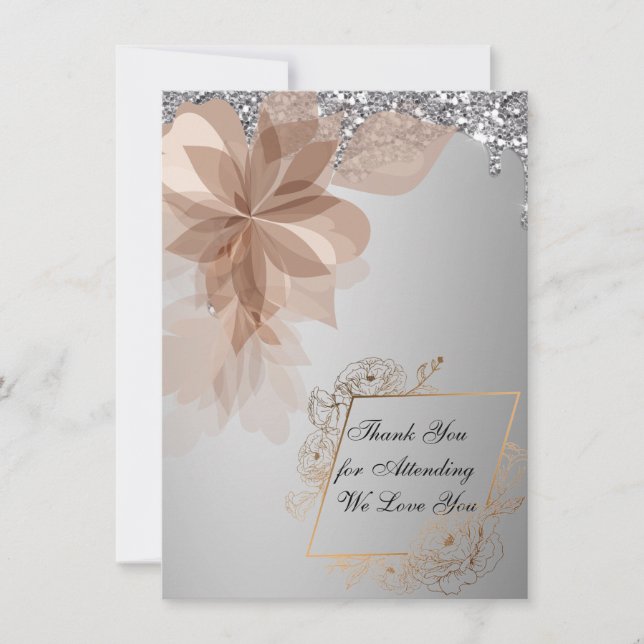 Elegant Extravaganza Personalised Thank You Card (Front)