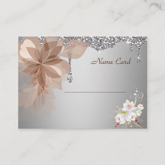 Elegant Extravaganza Wedding Name Enclosure Card (Front)