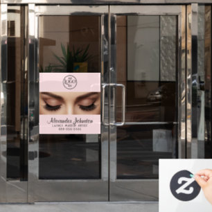 Elegant Eyelash Extension Makeup Artist Logo Window Cling