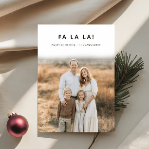Elegant Fa La La Joyful Christmas Family Photo Holiday Card
