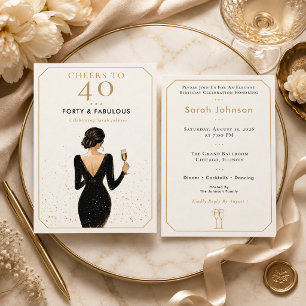 Elegant Fabulous Birthday Celebration Invitation