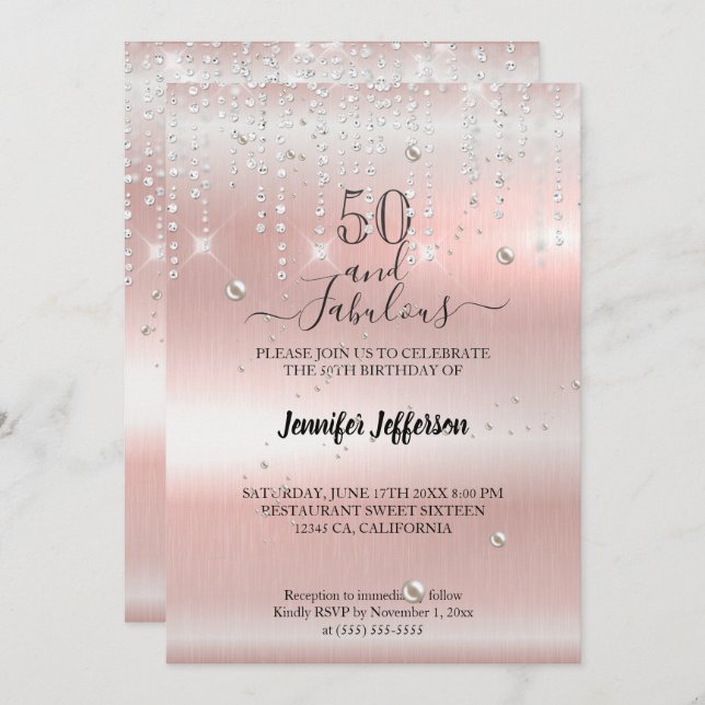 Elegant fabulous birthday Invitation (Front/Back)