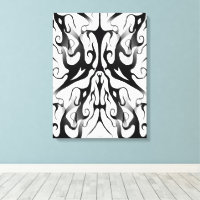 Elegant Face in Fire and Flames Tribal Design