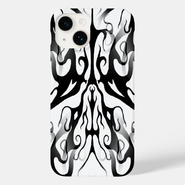 Elegant Face in Fire and Flames Tribal Design  Case-Mate iPhone Case (Back)
