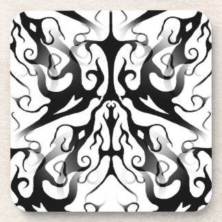 Elegant Face in Fire and Flames Tribal Design  Coaster