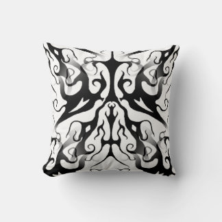 Elegant Face in Fire and Flames Tribal Design  Cushion