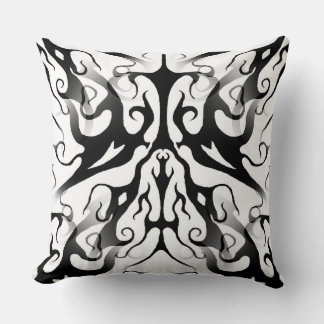 Elegant Face in Fire and Flames Tribal Design  Cushion