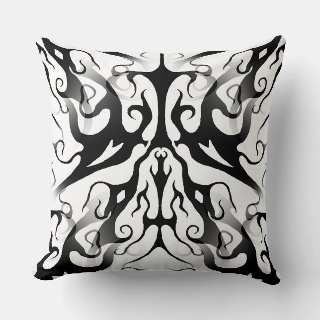 Elegant Face in Fire and Flames Tribal Design  Cushion (Front)