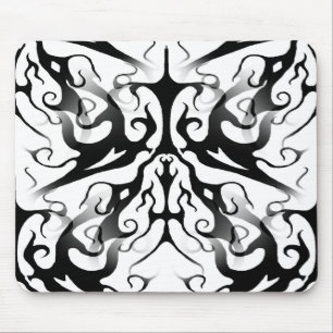 Elegant Face in Fire and Flames Tribal Design Mouse Mat