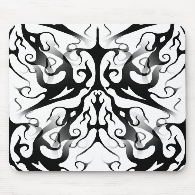 Elegant Face in Fire and Flames Tribal Design  Mouse Mat (Front)