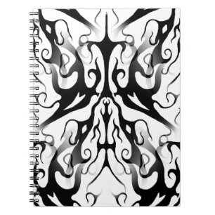 Elegant Face in Fire and Flames Tribal Design Notebook