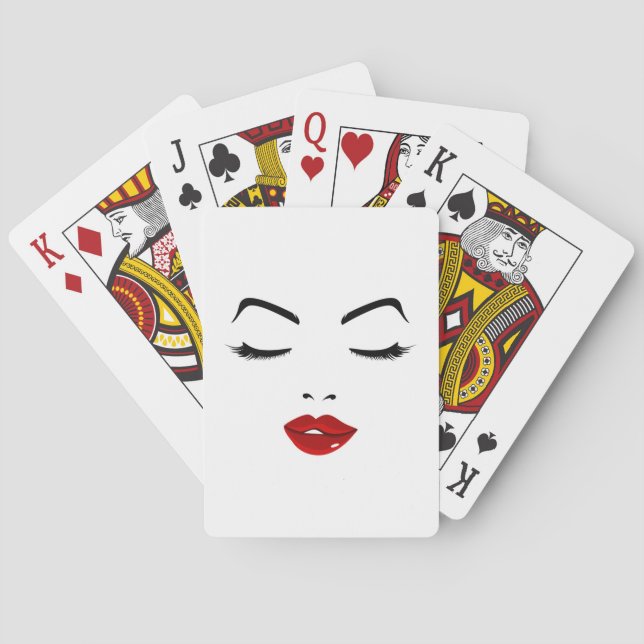 Elegant Face Playing Cards (Back)