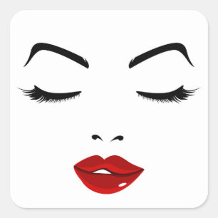 Elegant Face Square Sticker
