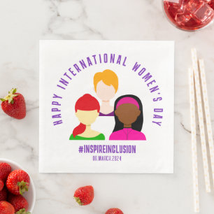 Elegant Faces International Women's Day March 8 Napkin