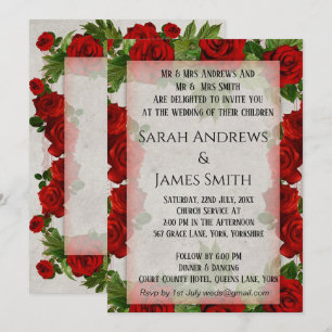 Elegant Faded Floral Wedding Invitation