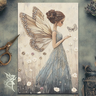 Elegant Fairy & Butterfly Mosaic Fantasy Decoupage Tissue Paper