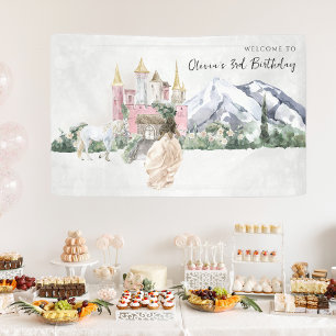 Elegant Fairy Tale   Princess Birthday Welcome Banner