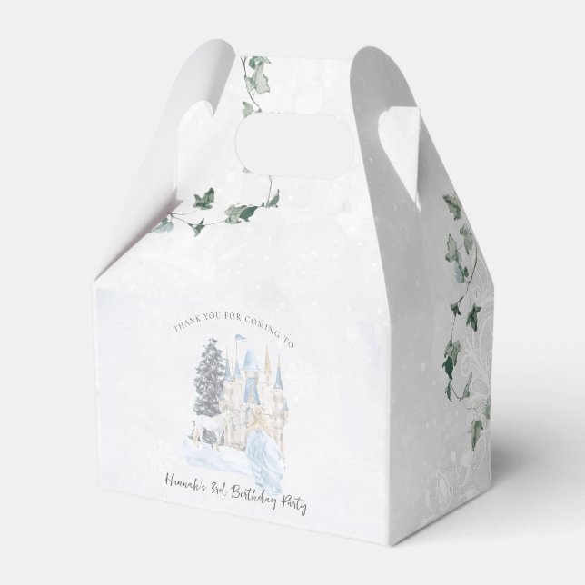 Elegant Fairy Tale | Winter Princess Birthday Favour Box (Front Side)