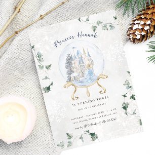 Elegant Fairy Tale   Winter Princess Birthday Invitation