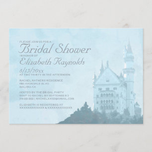 Elegant Fairytale Castle Bridal Shower Invitations