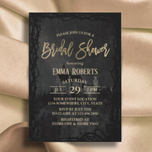 Elegant Fairytale Castle Thorn Frame Bridal Shower Invitation