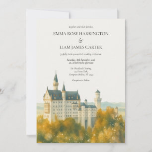 Elegant Fairytale Castle Wedding Invitation