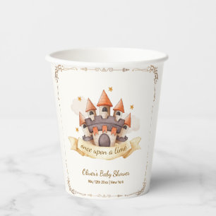 Elegant Fairytale Prince Castle Baby Shower Paper Cups
