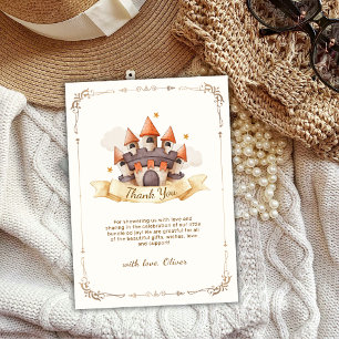 Elegant Fairytale Prince Castle Baby Shower  Thank You Card