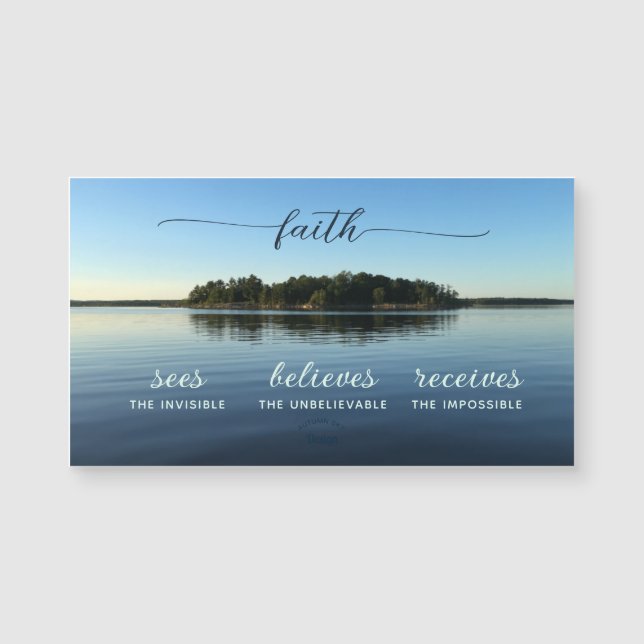 Elegant Faith Quote Blue River Photography Magnet (Front)