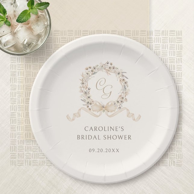 Elegant Fall Autumn Bridal Shower Paper Plate (Creator Uploaded)