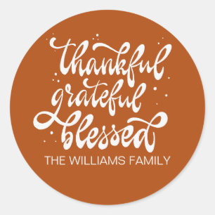 Elegant Fall Autumn Friendsgiving Thanksgiving Classic Round Sticker